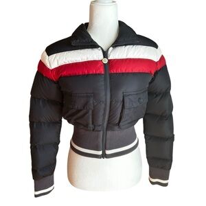 MOTHER the big Rib Puffer waist jacket women's SZ XS Navy goose down warmth